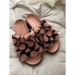 Coach Kloe Shearling Platform Slide